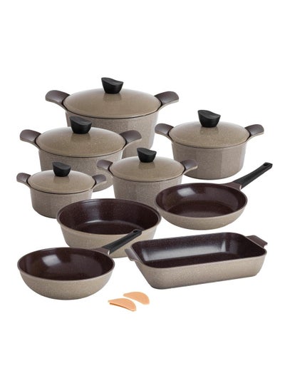 Buy 16-piece cookware set made of high-quality granite with Korean materials and specifications and Saudi industry in Saudi Arabia