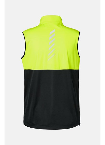 اشتري Men Regular Fit Sleeveless Function Vest, Lime and Black في الامارات