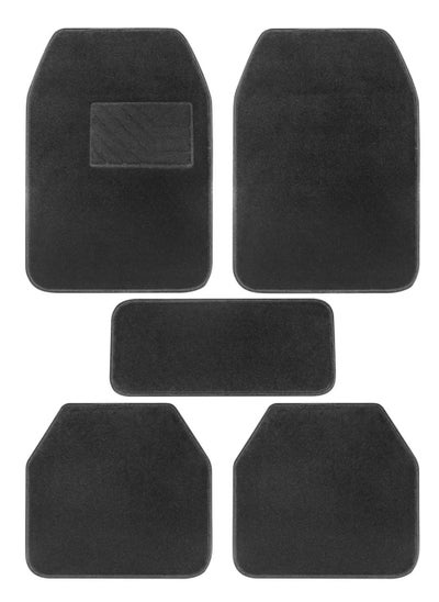 Buy Universal Fit Car Floor Mat Premium velvet Car Floor Mats  fit for SUV Trucks sedans Vans Set of 5 Black in Saudi Arabia