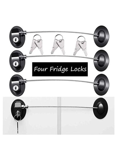 Buy 4 Pack Refrigerator Locks with 8 Keys,Child Safety Fridge Lock,Refrigerator Lock Combination,Mini Fridge Lock, File Drawer Lock, Toilet Seat Lock with Strong Adhesive in Saudi Arabia