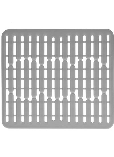 اشتري Silicone Dish Drying Mat for Kitchen Counter  Eco Friendly Food Grade Silicone Drying Mat   Easy to Clean Heat Resistant Dish Mat Gray, L32.5cm*28.7cm*1.1cm في الامارات