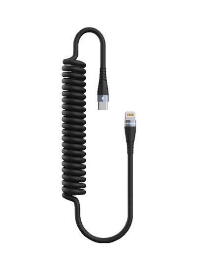 اشتري PD27 TPU Spring Cable USB-C to Lightning Cable 1.8 Meter - Black في الامارات