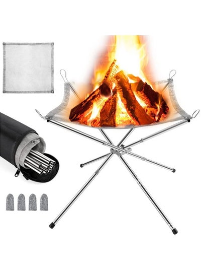 Buy Charcoal Foldable Portable Stainless Steel Picnic Grill Outdoor Cooking Terrace Camping Hiking Stove in Saudi Arabia