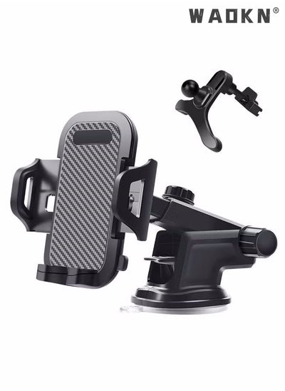 اشتري Phone Mount for Car (3 in 1) Dashboard Windshield Air Vent [Multi-Angle Adjustment Arm] Dash Phone Holder Mount, Car Cell Phone Holder, Hands Free iPhone Stand for Car Fit for All Mobile Phones في الامارات