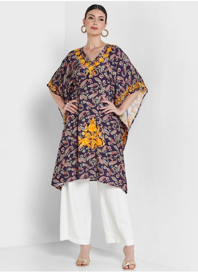 Buy V-Neck Embroidered Kaftan in UAE