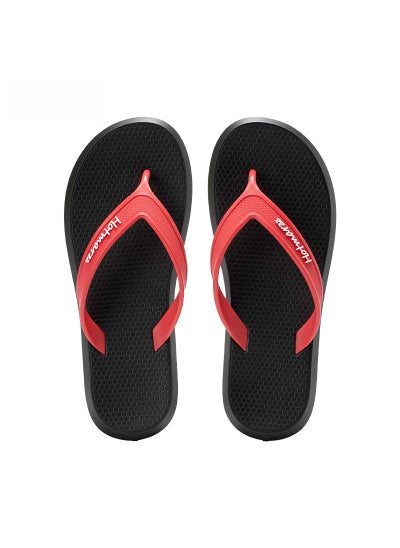 Buy Upgraded Solid Color Couples Flip-Flops Slip-Resistant Beach Sandals for MenBlack and Red [upgraded version]] Black and Red [upgraded version]] in UAE