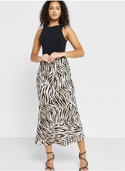 Buy High Waist Printed Skirt in UAE