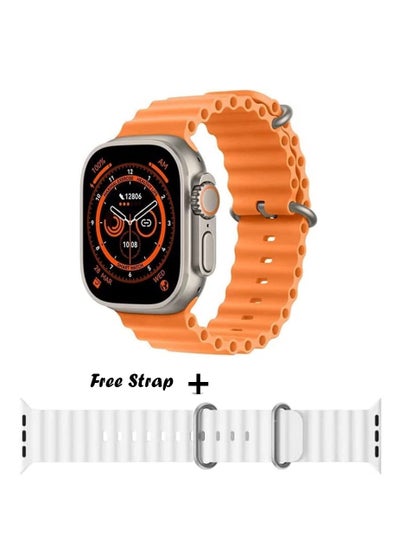 Buy X8+ Plus Ultra Smart Watch Series 8 (2023)  2.08 Inch IPS display NFC Bluetooth V5 Call Waterproof IP67 Wireless Charger (Orange) + 1 Free Strap in Egypt