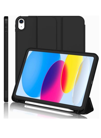 Buy iPad 10th Generation 10.9 inch 2022 Case Flip Cover with Magnetic Closure Auto Wake Sleep funtion having Pencil holder Slot in UAE