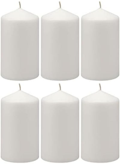 Buy Stonebriar 35 Hour Long Burning Unscented Pillar Candles, 3X4, White in UAE