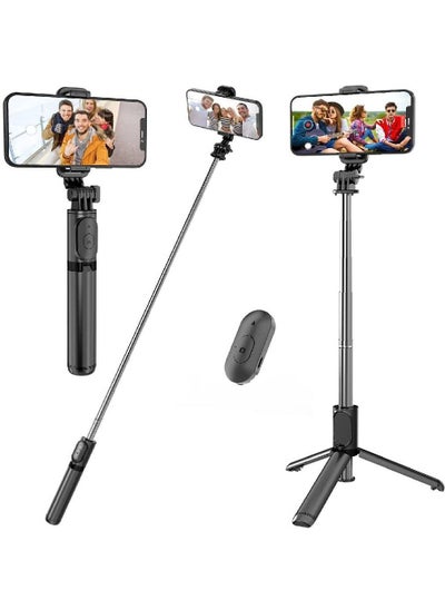 Buy Selfie Stick, Extendable Selfie Stick with Wireless Remote and Tripod Stand, Portable, Lightweight, Compatible with iPhone 13/13 Pro/12/11/11 Pro/XS Max/XS/XR/X/8/7/Android in UAE