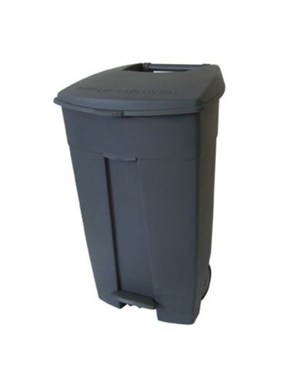 Buy Plastic Garbage Bin 120 Litre With Wheel And Pedal Heavy Duty Kitchen Dustbin Indoor And Outdoor Recycle Trash Can Large Industrial Waste Bin Trash Bin Grey in UAE
