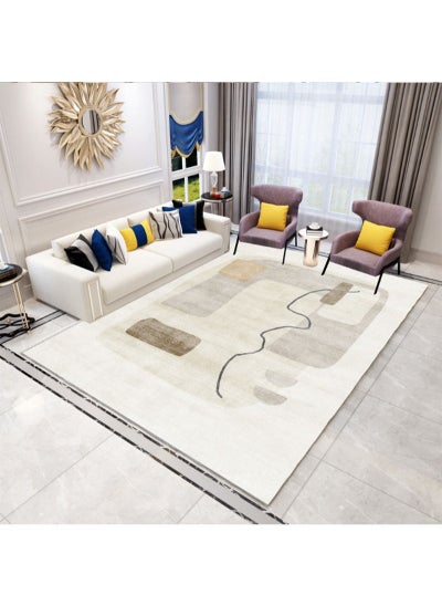 Buy Modern Area Rugs Simple Short Pile Carpet Living Room Bedroom Rug Anti Slip Floor Carpet Home Decor 200*300CM in UAE