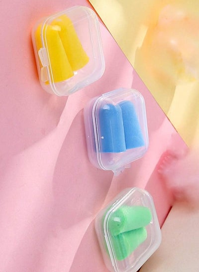 Buy Earplugs,10 Sets Of Sponge Earplugs, multi-color Square Boxed Soundproof Earplugs Protection From Water And Noise in UAE