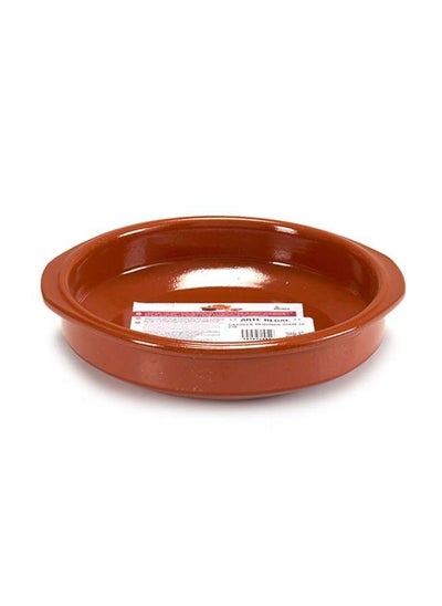 اشتري Brown Terracotta Round Deep Plate With Handle 20 cm, Sapin في الامارات