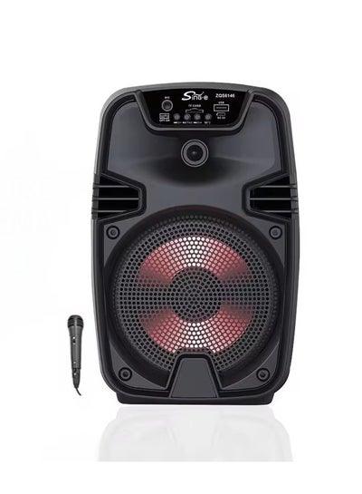 Buy SING-E ZQS6146 - Wireless Bluetooth speaker - Wired microphone - USB port - Supports TF - Radio supports FM - Strong and pure sound with wonderful lighting - Elegantly designed and adjustable - BlacK in Egypt