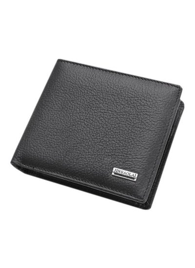 Buy Splicing Leather Wallet Black in UAE