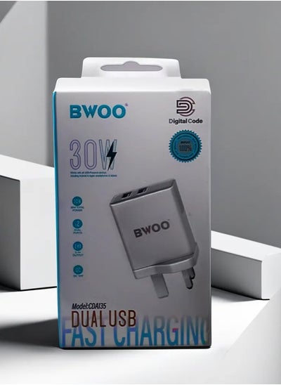 Buy 30W Dual USB Charging Adapter for High Speed Charging in Saudi Arabia