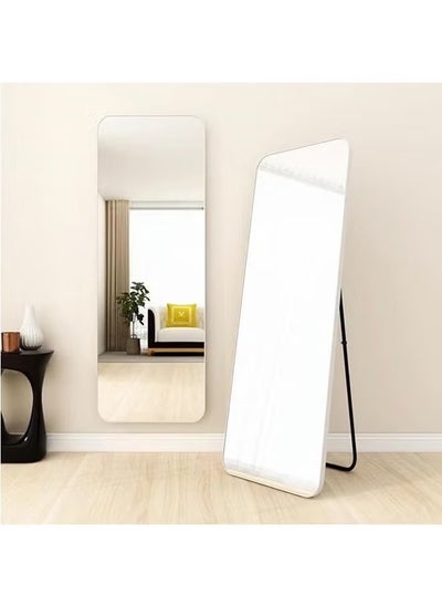 Buy Full Length Mirror 155x45cm, Floor Mirrors with Aluminum Alloy Frame Free-Standing Leaning Large Bedroom Dressing Mirror, Full Body Mirror with Stand for Living Room,Bedroom, White in Saudi Arabia