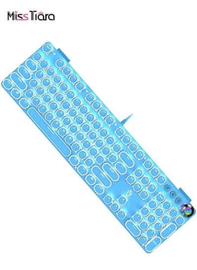 Buy K820 Multimedia Mechanical Keyboard Retro Punk Button Keycap White Light Mechanical Keyboard Computer Game Wired Keyboard in UAE