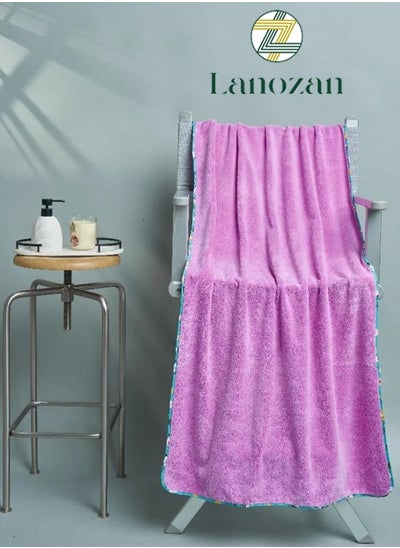 Buy Medium Bath Towel Size 140*70*2.5cm Purple in Saudi Arabia