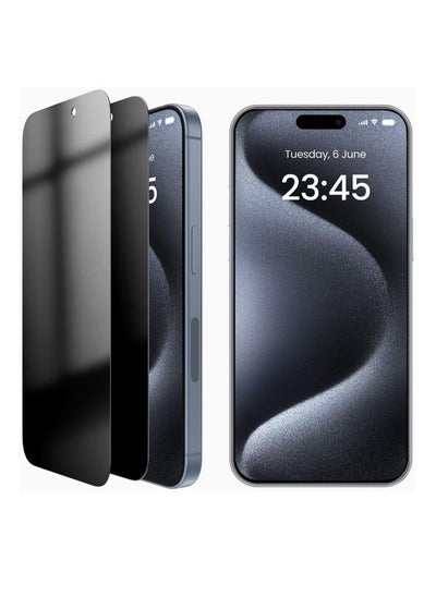 اشتري iPhone 15 Pro Privacy Screen Protector [Easy Installation with Alignment Frame] [Anti-Drop and Anti-scratch] [Case Friendly] 28°Anti-Spy Anti-Fingerprint, iPhone 15 Pro Anti-Spy Protector في الامارات