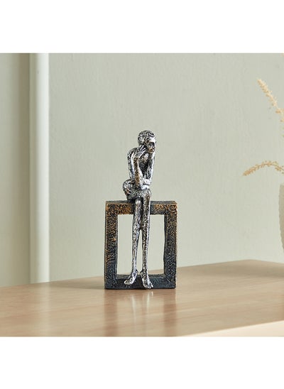 Buy Blest Polyresin Antique Finish Thinking Man Accent 9.5 x 20.9 x 6.2 cm in Saudi Arabia