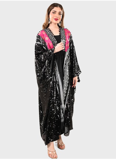 Buy Cape Sleeve Embellished Jalabiya in Saudi Arabia