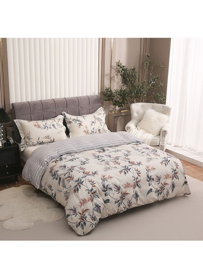 Buy Morand Printed 3-Piece Microfibre Queen King Duvet Cover Set 220 x 220 cm in UAE