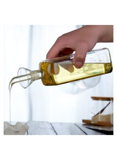 Buy Oil Bottle Glass Olive Oil Dispenser Bottle Glass, Cooking Oil Vinegar Measuring Dispenser with Spout, Cotainer Salad Dressing Glass Oil Bottle for Kitchen and BBQ in Saudi Arabia