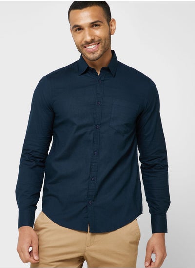 Buy Solid Slim Fit Full Sleeve Casual Shirt in UAE