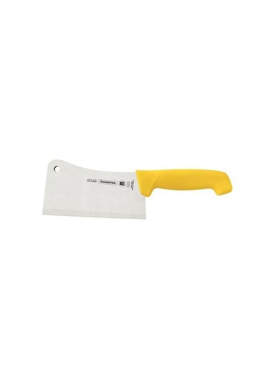 اشتري Professional 8 Inches Cleaver Knife with Stainless Steel Blade and Yellow Polypropylene Handle with Antimicrobial Protection في الامارات