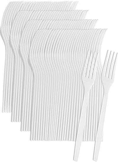 Buy Disposable White Plastic Forks Great for everyday use or party, wedding, event, etc. (25 pices) in Egypt