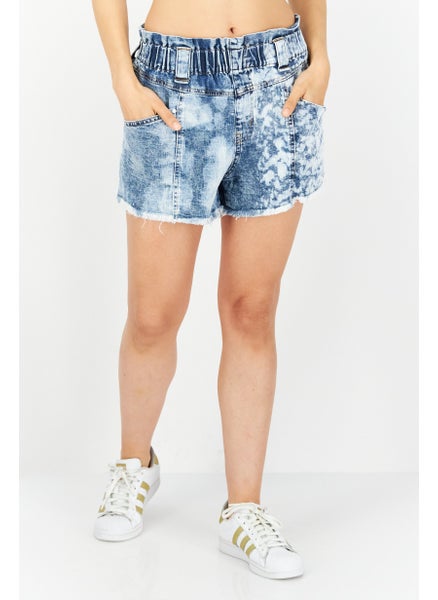 Buy Women Washed Denim Shorts, Blue in UAE