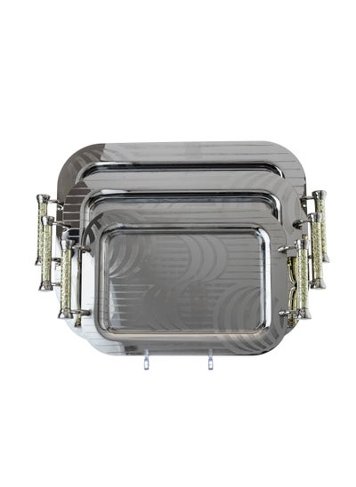 Buy Stainless steel Tray set 3 pcs in Saudi Arabia