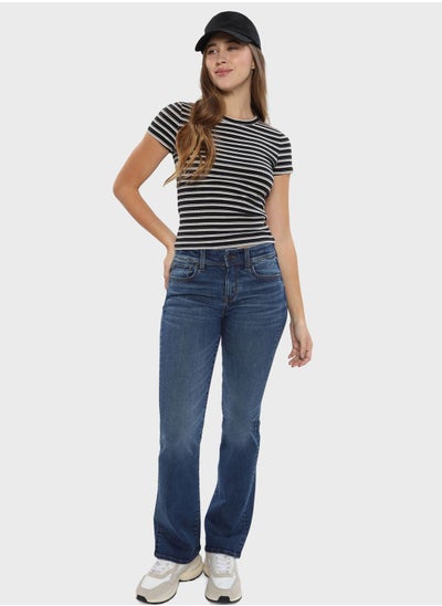 اشتري High Waist Straight Fit  Flared Jeans في الامارات