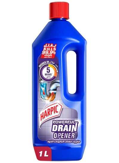 Buy Harpic Powerful Drain Opener Gel for Bathroom, Basins, Toilet & Kitchen Drains, 1L in UAE