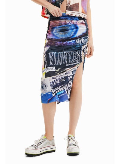 Buy Slim gathered collage midi skirt in Egypt