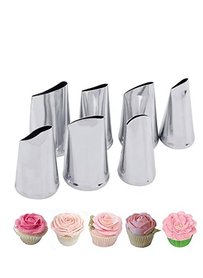 اشتري Cake Decorating Piping Nozzle Set, Buttercream Frosting Piping, Rose Nozzle Pastry Decorating Tool for Home Kitchen Cake Shop Making Cream Cakes (7 Pieces) في الامارات