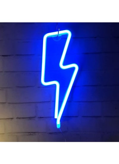 Buy Lightning Strike LED Neon Sign Blue 358cm in UAE