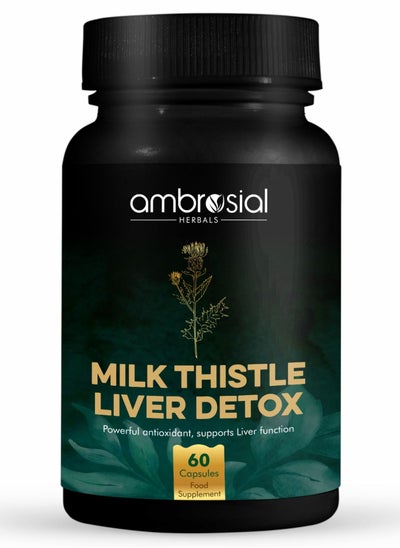 Buy Ambrosial Milk Thistle Liver Detox. Silymarin Milk Thistle Capsules With Dandelion Root And Other Natural Herbs. 60 Vegan Capsules in UAE