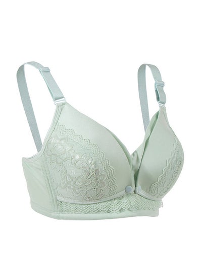 Buy Breathable Seamless Fabric Full Cup Maternity And Nursing Bra Cups- L, Green in UAE