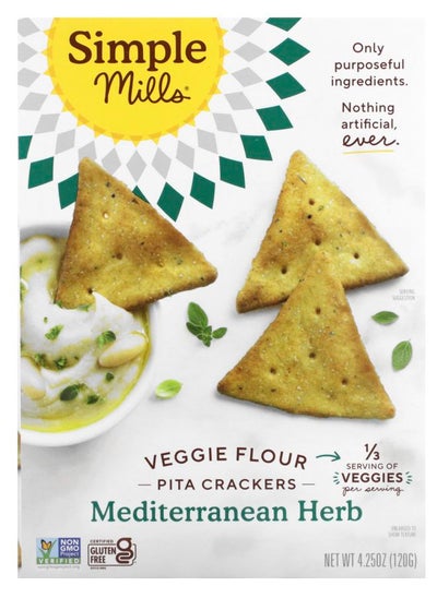 اشتري Veggie Flour Pita Crackers Mediterranean Herb 4.25 oz (120 g) في الامارات