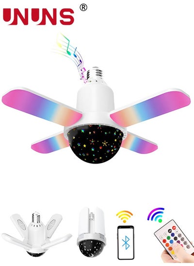 Buy LED Light Bulb,Smart Speaker Folding Deformation Lamp,LED Fan Music Light Bulb,Colour Changing Lamp Eith Built-In Bluetooth Speaker And Remote Control For Home Stage Bar Party in Saudi Arabia