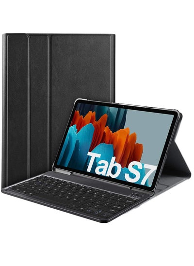 Buy Samsung Galaxy Tab S8 S7 11 Inch Magnetically Detachable Wireless Keyboard Case SM-X700 X706 SM-T870 T875 T878 Slim Lightweight Protective Cover Black in UAE