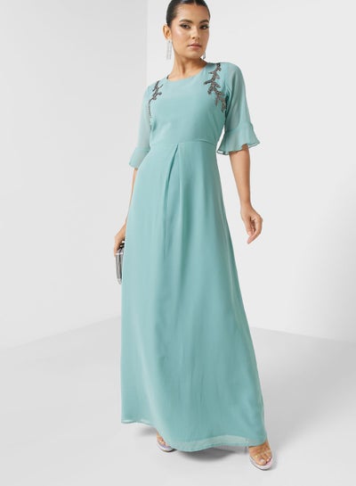 Buy Embellished Detail A-Line Dress in Saudi Arabia