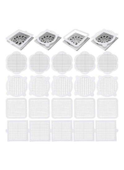 اشتري Bathroom Drain Mesh Drain Cover, Hair Catcher, Anti-clogging Disposable Floor Drain Sticker for Bathroom Bathroom Hair, Sewer Kitchen Filter Floor Drain Cover (20pcs) في الامارات