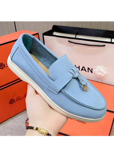 Buy Same Loro P Men's And Women's Couple's Bean Shoes Slip-on Sheep Flat Casual Shoes Lazy Love in Saudi Arabia