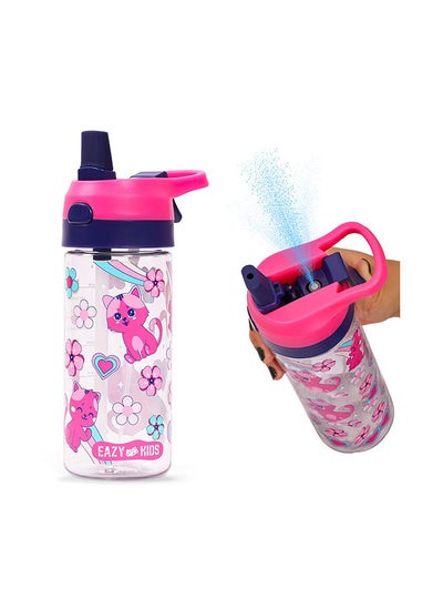 اشتري Tritan Water Bottle with Spray Cat-Pink 420ml في الامارات