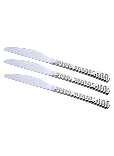 Buy Cuisine art ct-els/dk berger elsa dinner knife set of 3, stainless steel table dining forks, golden design in UAE